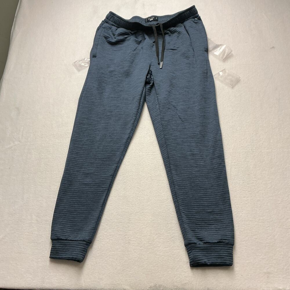 Balance Collection Mens Ribbed Active Joggers Size M Navy Blue Excellent, 4215